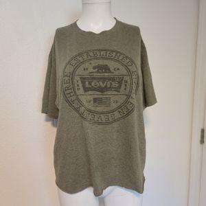 Levis L cotton olive green cropped graphic tshirt top